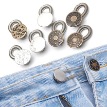 Load image into Gallery viewer, 5pcs Metal Button Extender for Pants Jeans Free Sewing Adjustable Retractable Waist Extenders Button Waistband Expander