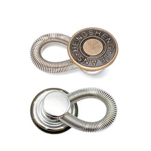Load image into Gallery viewer, 5pcs Metal Button Extender for Pants Jeans Free Sewing Adjustable Retractable Waist Extenders Button Waistband Expander