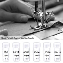 Load image into Gallery viewer, 10pcs/Tube Sewing Machine Needle Household Sewing Machine Replacement Needles Accessories 75/11 80/12 90/14 100/16