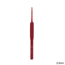 Load image into Gallery viewer, Aluminum Alloy Crochet Needle Ergonomic Knitting Tool Red Crochet Hooks Frosted Silicone Handle Weaving Tool