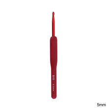 Load image into Gallery viewer, Aluminum Alloy Crochet Needle Ergonomic Knitting Tool Red Crochet Hooks Frosted Silicone Handle Weaving Tool