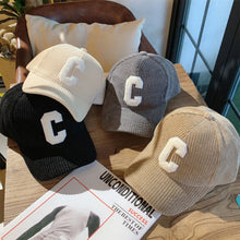 Load image into Gallery viewer, Autumn Winter Corduroy Letter Embroidered Baseball Cap Adjustable Embroidered Casual Outdoor Cap for Women Men