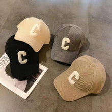 Load image into Gallery viewer, Autumn Winter Corduroy Letter Embroidered Baseball Cap Adjustable Embroidered Casual Outdoor Cap for Women Men
