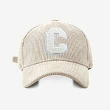 Load image into Gallery viewer, Autumn Winter Corduroy Letter Embroidered Baseball Cap Adjustable Embroidered Casual Outdoor Cap for Women Men
