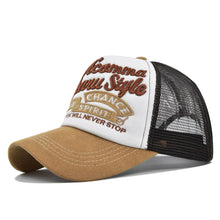 Load image into Gallery viewer, Letter Three-dimensional Embroidered Cotton Baseball Cap Personalized Color Blocking Adjustable Breathable Casual Outdoor Cap