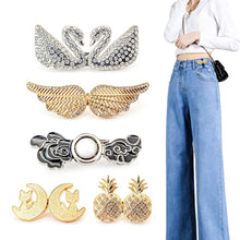 Load image into Gallery viewer, Sewing Free Button Adjustable Tightening Waist Clip Vintage Metal Cheongsam Fasten Buckle Skirt Pants DIY Clothing Accessories