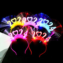 Load image into Gallery viewer, 2024 New Year Glowing Headband with LED Light Flashing Hair Band Kids Girls Hair Accessories New Year Decoration
