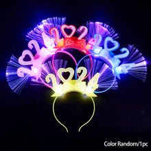 Load image into Gallery viewer, 2024 New Year Glowing Headband with LED Light Flashing Hair Band Kids Girls Hair Accessories New Year Decoration