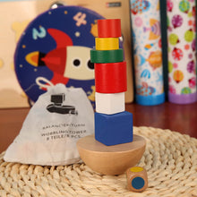 Load image into Gallery viewer, Wooden Toys Hemisphere Balance Toy Children Balance Training Puzzle Parent-child Interaction Bag Storage Colour Geometry