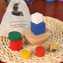 Load image into Gallery viewer, Wooden Toys Hemisphere Balance Toy Children Balance Training Puzzle Parent-child Interaction Bag Storage Colour Geometry