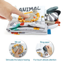 Load image into Gallery viewer, Soft Baby Books 3D Touch Feel High Contrast Cloth Book Sensory Early Learning Stroller Toys for Infant Toddler Toy 0-12 Months