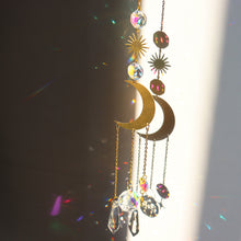 Load image into Gallery viewer, 1Pc Dreamcatcher Suncatcher Crystal Prism Ball Gold Moon Star Rainbow Sun Catcher Indoor Window Car Hanging Garden Decoration Gift