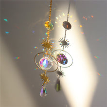 Load image into Gallery viewer, 1Pc Dreamcatcher Suncatcher Crystal Prism Ball Gold Moon Star Rainbow Sun Catcher Indoor Window Car Hanging Garden Decoration Gift