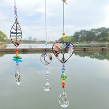 Load image into Gallery viewer, 1Pc Dreamcatcher Suncatcher Crystal Prism Ball Gold Moon Star Rainbow Sun Catcher Indoor Window Car Hanging Garden Decoration Gift
