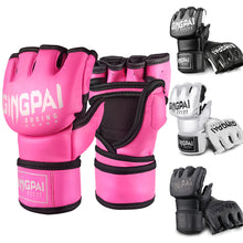 Load image into Gallery viewer, 1Pair Adult Half Finger Breathable Boxing Gloves Muay Thai Free Combat Free Combat Training Gloves Protective Equipment