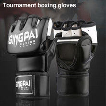 Load image into Gallery viewer, 1Pair Adult Half Finger Breathable Boxing Gloves Muay Thai Free Combat Free Combat Training Gloves Protective Equipment