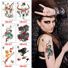 Load image into Gallery viewer, Twelve Zodiac Colorful Cartoon Tattoos Sticker Simulated Tattoos Sticker Creative Animal Women Men Tattoo Stickers