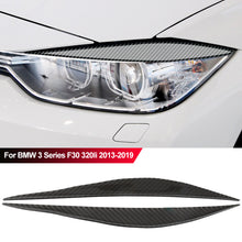 Load image into Gallery viewer, 2Pcs Carbon Fiber Headlight Eyebrows Cover Eyelid For BMW 3 Series F30 320li 2013-2019