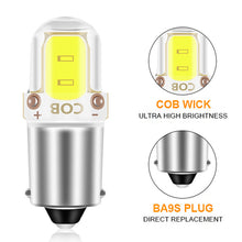 Load image into Gallery viewer, 2Pcs BA9S Car 2LED LED 3W LED COB Bulb Interior License Plate Light Marker Reading Auto Lamp White 6000K