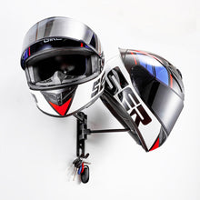 Load image into Gallery viewer, Motorcycle Helmet Wall Mount Rack with Double Hook 180 Rotation Helmets Display Holder Helmet/Jacket Hanger Bike Helmet Holder
