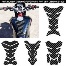 Load image into Gallery viewer, 5D Carbon Fibre Motorcycle Motorbike Racing Fiber Fuel Gas Cap Cover Tank Protector Pad Sticker Decal For Honda CBR 600 F2/F3/F4/F4i RVF VFR CB400 CB1300