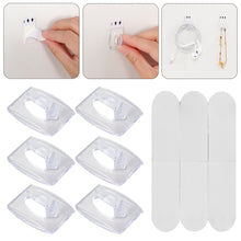Load image into Gallery viewer, 6pcs/set Wall Transparent Removable Hook Strong Cable Clamp Adhesive Key Hook Rack Bathroom Kitchen Towel Hanger