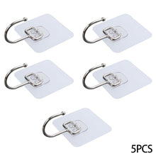 Load image into Gallery viewer, 5pcs/set Upgrade Larger Hooks Self Adhesive Wall Hooks Puch Free Nail Free Stainless Steel Hook Wall Coat Hooks Heavy Duty Hooks