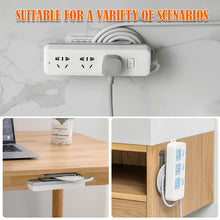 Load image into Gallery viewer, Self-Adhesive Power Stip Holder with Cable Organizer Plug Socket Fixator Wire Winder Wall Table Cable Holder Shelf Rack
