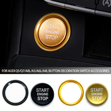 Load image into Gallery viewer, 2Pcs Car Start Ignition Engine Start Stop Button Ring Cover Trim Sticker For Audi Q5/Q7/A8L/A5/A6L/A4L Button Decoration Switch Accessories