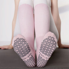 Load image into Gallery viewer, 1 Pair Autumn Winter Extended Yoga Pilates Socks Professional Silicone Non-Slip Long Cylinder Pressure Sports Socks Indoor Jump Rope Stretching Fitness Equipment