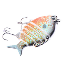 Load image into Gallery viewer, 1PC 6.35CM/9.3G Multi Jointed Double Hook Simulation Lure Bait Tilapia Bass Tip Mouth Long Cast Bait 8# Hook