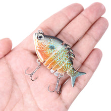 Load image into Gallery viewer, 1PC 6.35CM/9.3G Multi Jointed Double Hook Simulation Lure Bait Tilapia Bass Tip Mouth Long Cast Bait 8# Hook