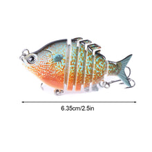 Load image into Gallery viewer, 1PC 6.35CM/9.3G Multi Jointed Double Hook Simulation Lure Bait Tilapia Bass Tip Mouth Long Cast Bait 8# Hook