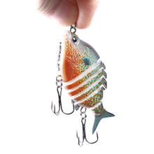 Load image into Gallery viewer, 1PC 6.35CM/9.3G Multi Jointed Double Hook Simulation Lure Bait Tilapia Bass Tip Mouth Long Cast Bait 8# Hook
