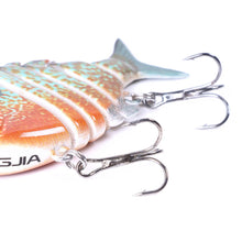 Load image into Gallery viewer, 1PC 6.35CM/9.3G Multi Jointed Double Hook Simulation Lure Bait Tilapia Bass Tip Mouth Long Cast Bait 8# Hook
