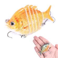 Load image into Gallery viewer, 1PC 6.35CM/9.3G Multi Jointed Double Hook Simulation Lure Bait Tilapia Bass Tip Mouth Long Cast Bait 8# Hook