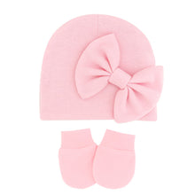 Load image into Gallery viewer, Baby Girl Hat Gloves Set Cotton Newborn Beanie for Girls Accessories Baby Cap Toddler Infant Bonnet Hats New Born Gift