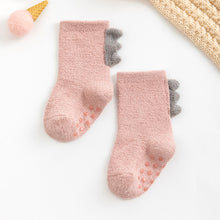 Load image into Gallery viewer, Toddler Kids Socks Newborn Baby Prewalker Winter Thick Coral Fleece Cotton Dinosaur Girl Autumn Infant Boy Cartoon Sock 0-5Y