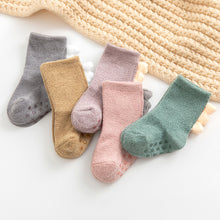 Load image into Gallery viewer, Toddler Kids Socks Newborn Baby Prewalker Winter Thick Coral Fleece Cotton Dinosaur Girl Autumn Infant Boy Cartoon Sock 0-5Y