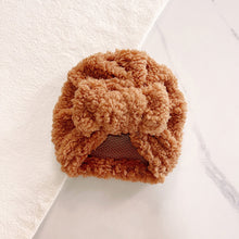 Load image into Gallery viewer, Cute Newborn Baby Hats Knot Turban Bow Fabric Thick Ear Warmer Infant Indian Hat for Boys Girls Soft Hat Beanies Winter