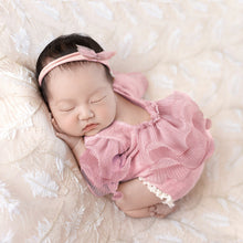 Load image into Gallery viewer, Newborn Photo Props Baby Romper Lace Clothing Toddler Art Photography Newborn Headdress Flower Girls Photograph Prop