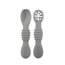 Load image into Gallery viewer, Baby Spoon Fork Set Food Grade Silicone Sticky Spoon Children Cutlery Training Spoon Feeding Tableware Soft Kitchen Accessories