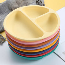 Load image into Gallery viewer, Baby Silicone Dining Plate Kids Feeding Plate Sucker Bowl Solid Smile Face Children Dishes Toddler Training Tableware BPA Free