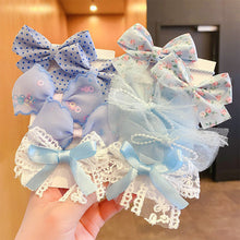 Load image into Gallery viewer, 10pcs Cute Flower Elastic Hair Bands for Girls Hair Protection Bow Tie Scrunchies Hair Rope Sweet Hair Circle Baby Hair Accessories