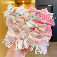 Load image into Gallery viewer, 10pcs Cute Flower Elastic Hair Bands for Girls Hair Protection Bow Tie Scrunchies Hair Rope Sweet Hair Circle Baby Hair Accessories