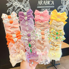 Load image into Gallery viewer, 10pcs Cute Flower Elastic Hair Bands for Girls Hair Protection Bow Tie Scrunchies Hair Rope Sweet Hair Circle Baby Hair Accessories