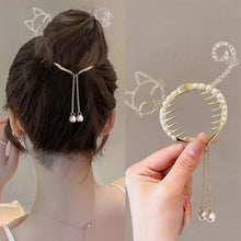 Load image into Gallery viewer, Cute Shiny Angel Wing Animal Ears Hair Clip Elegant Tassel Pearl Hairpins Ponytail Bun Headband For Women Girl Hair Accessories