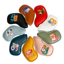 Load image into Gallery viewer, Golf Accessories 9Pcs/Set Portable PU Golf Club Iron Head Covers Protector Golfs Head Cover Set Golf Putter Cover Golf Headcover