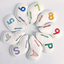 Load image into Gallery viewer, Golf Accessories 9Pcs/Set Portable PU Golf Club Iron Head Covers Protector Golfs Head Cover Set Golf Putter Cover Golf Headcover