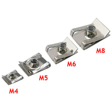Load image into Gallery viewer, 10pcs Car Spring Steel M4 M5 M6 M8 U Type Clips with Thread 8mm 5mm 6mm 4mm Reed Nuts for Motorcycle Scooter ATV Moped